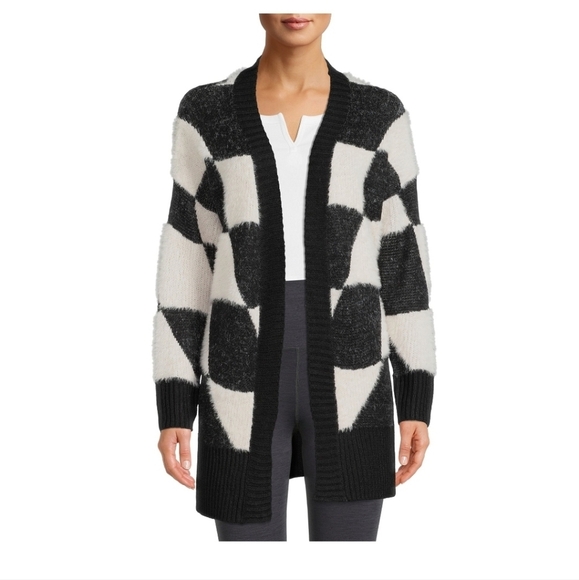 📣 Women's Diamond 🔹Argyle Print Cardigan Long Sleeve Sweater NWTags Size XS😍 - Picture 1 of 5
